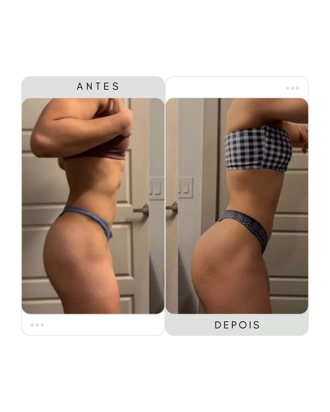 Antes e depois — aluna do Glúteo 2X+