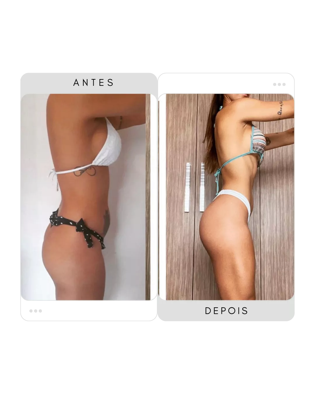 Antes e depois — aluna do Glúteo 2X+