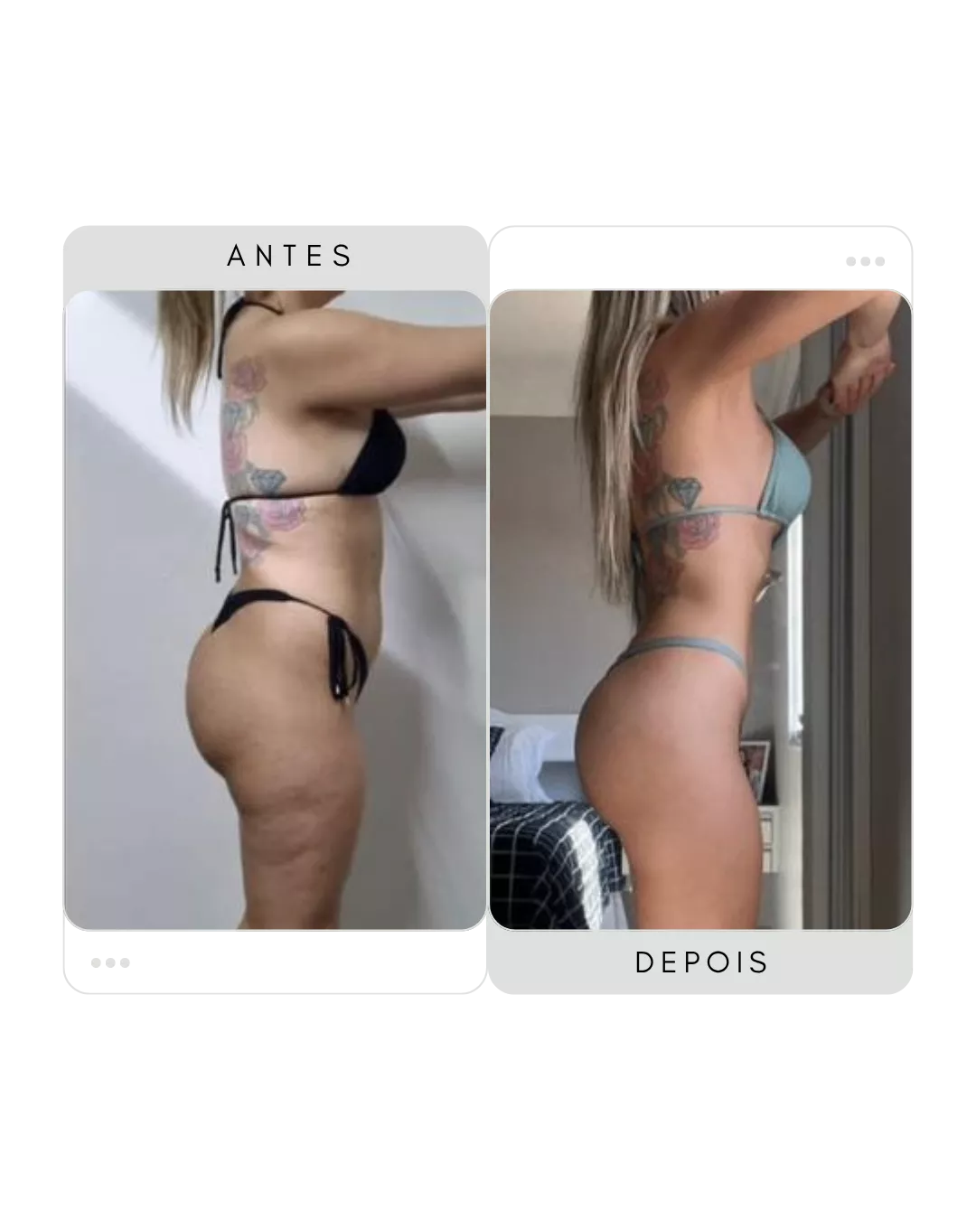 Antes e depois — aluna do Glúteo 2X+